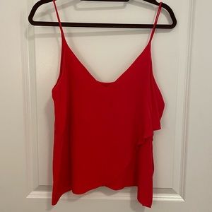 Rory Beca Ruffle Silk Camisole - Red - Size M